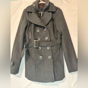 Yoki Outerwear Collection Women's Size Medium Gray Wool Blend Duffle Coat Jacket